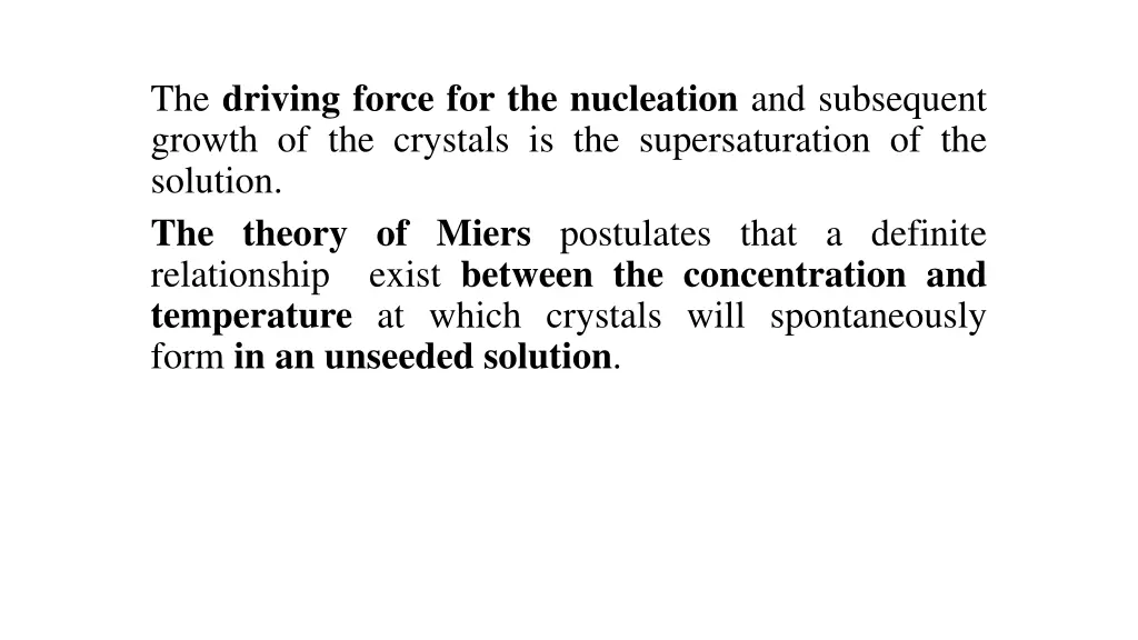 the driving force for the nucleation