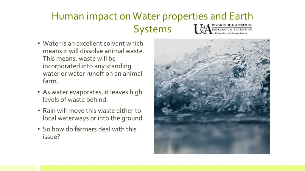 human impact on water properties and earth systems