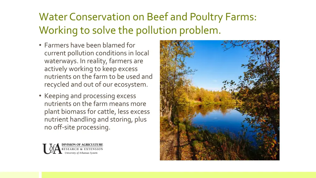 water conservation on beef and poultry farms