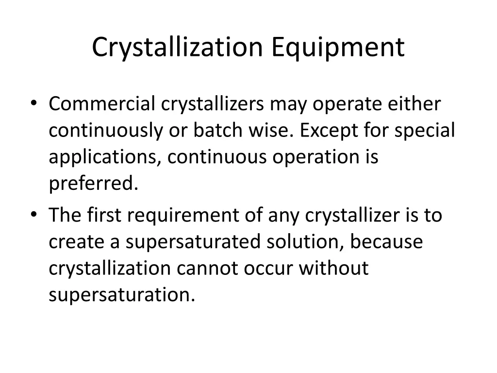 crystallization equipment