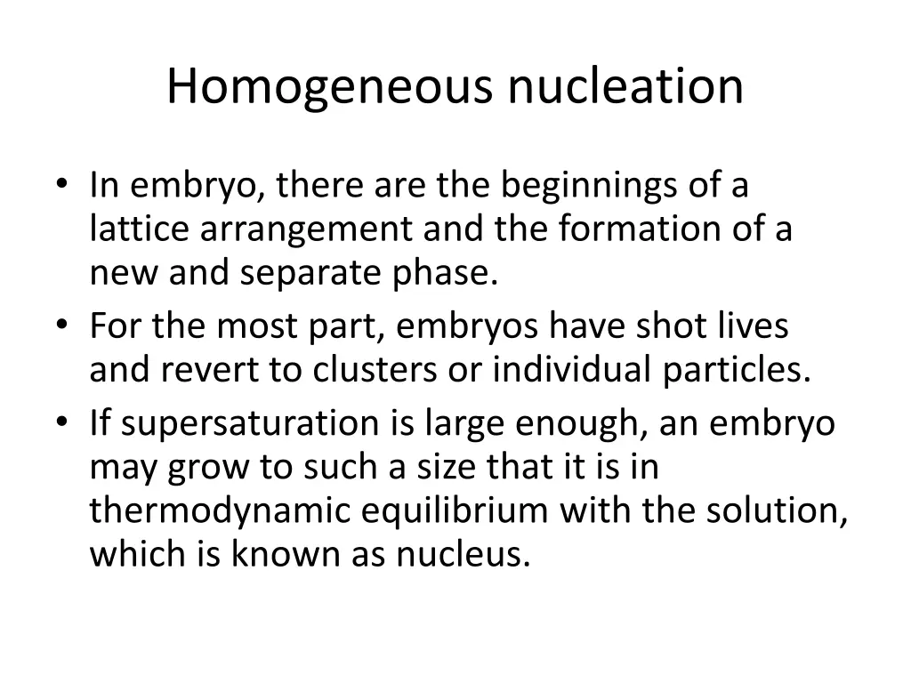 homogeneous nucleation 1