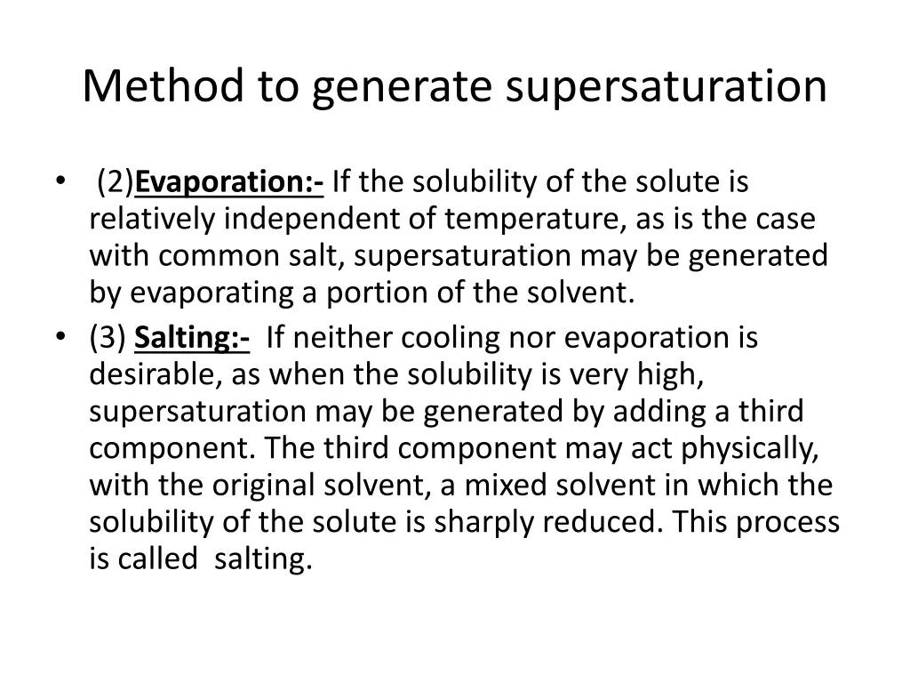 method to generate supersaturation 1