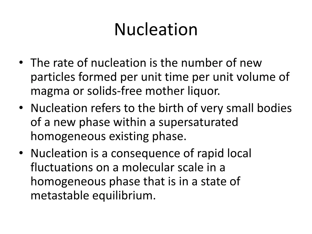 nucleation