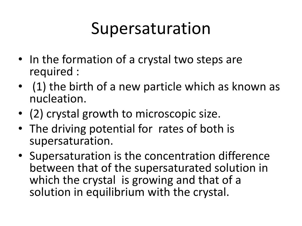 supersaturation