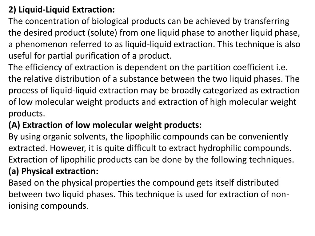 2 liquid liquid extraction the concentration