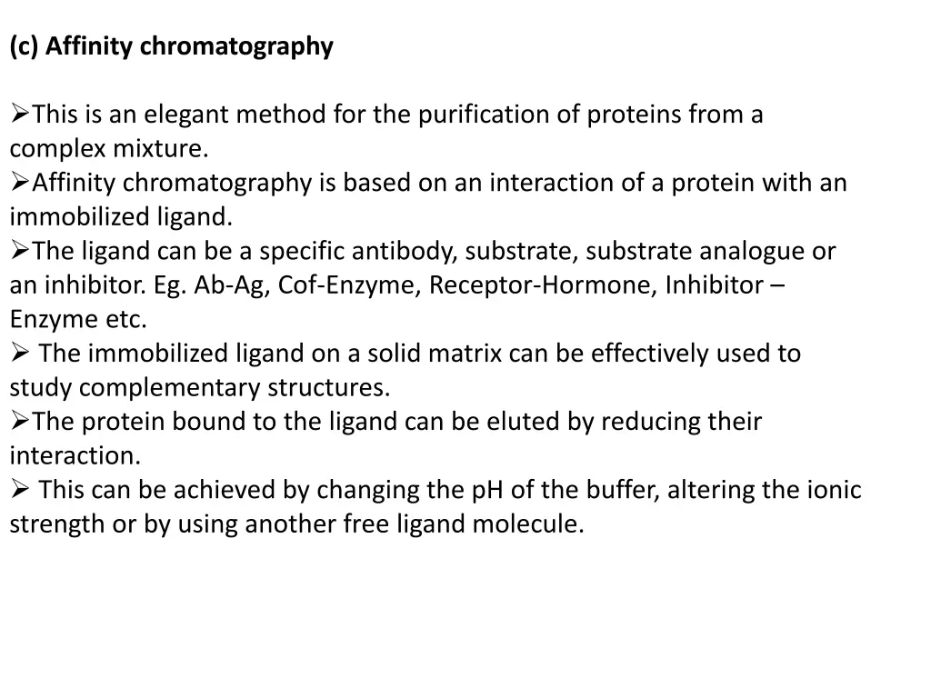 c affinity chromatography