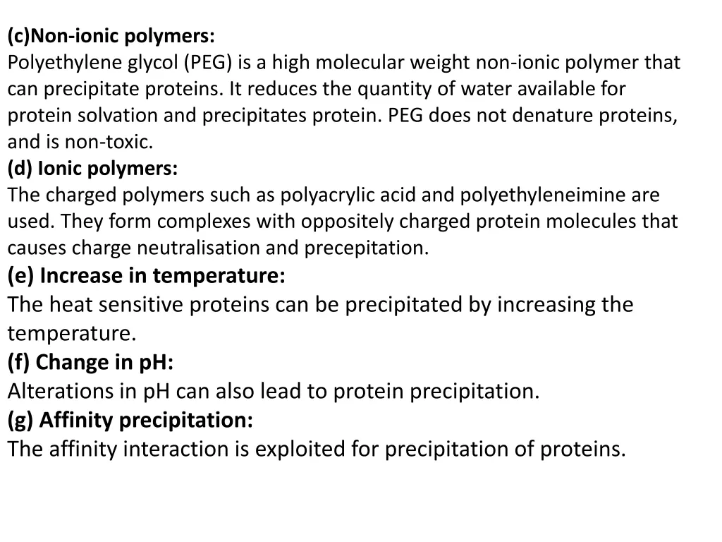 c non ionic polymers polyethylene glycol