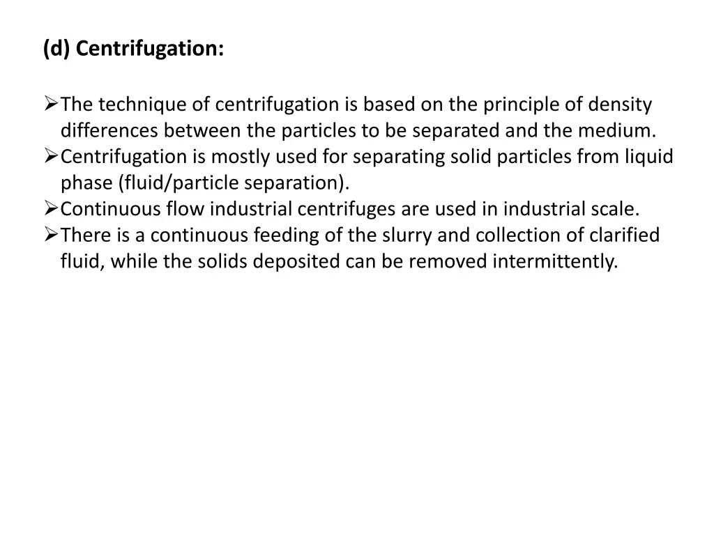 d centrifugation