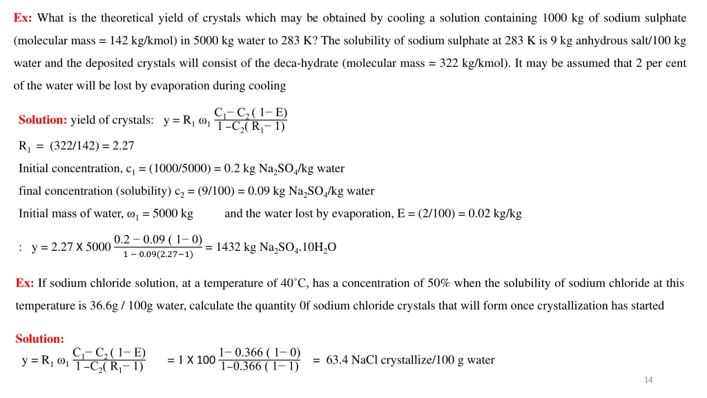 ex what is the theoretical yield of crystals