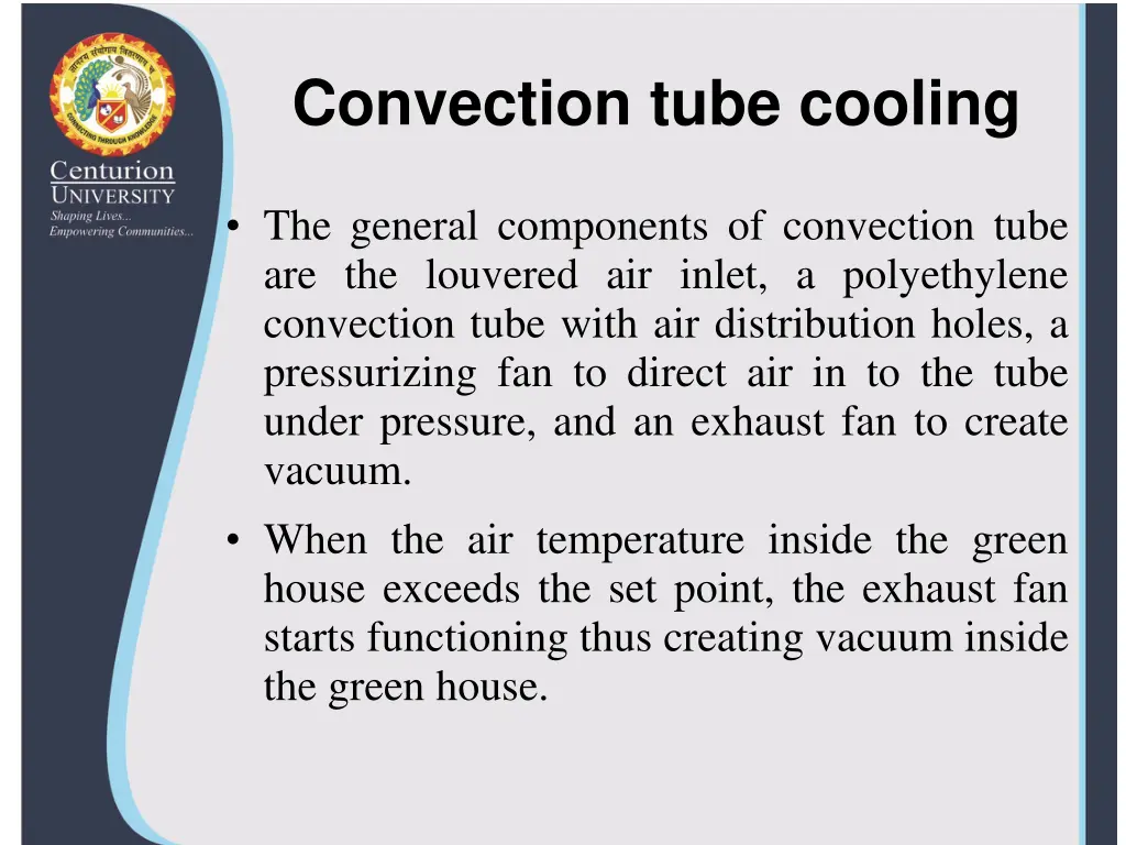 convection tube cooling