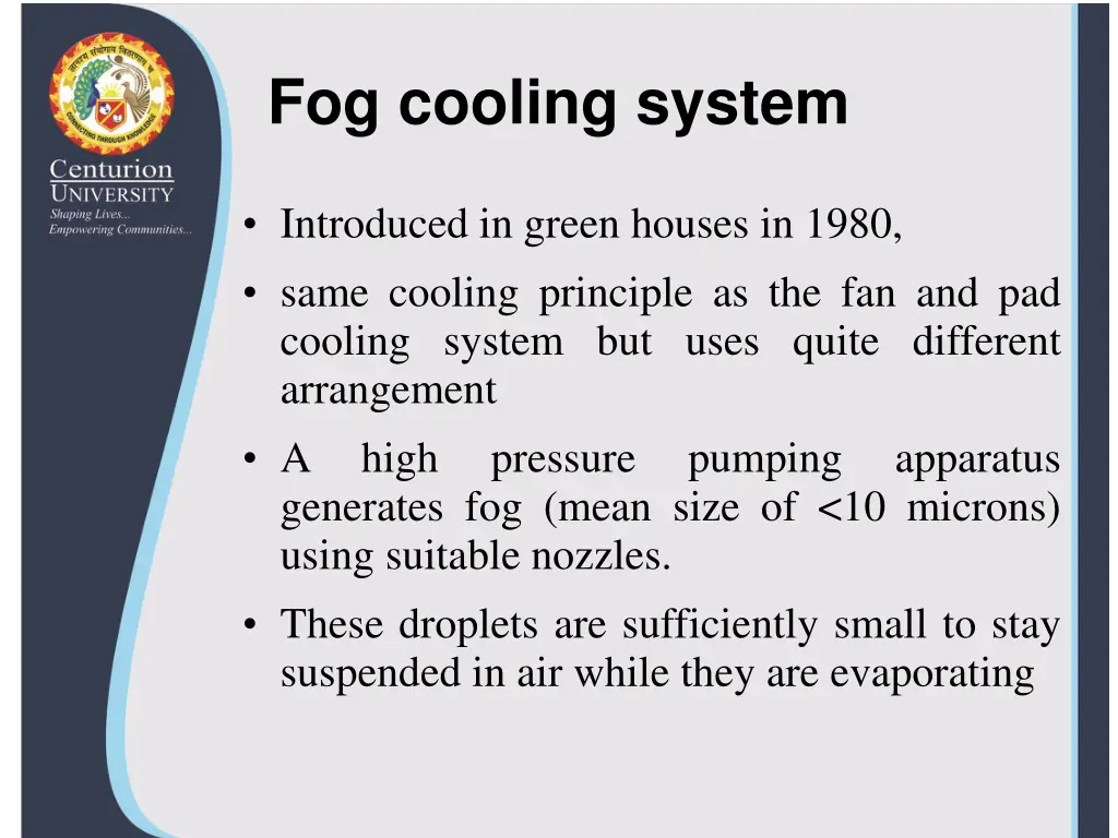 fog cooling system