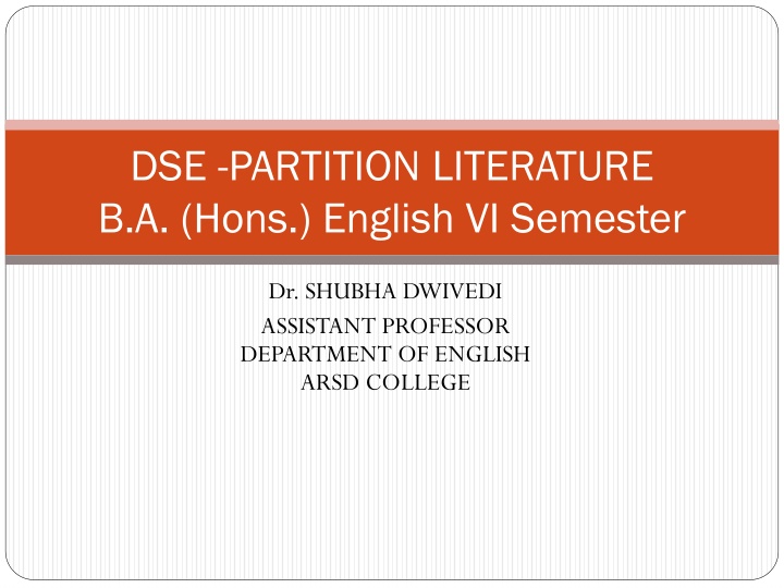 dse partition literature b a hons english