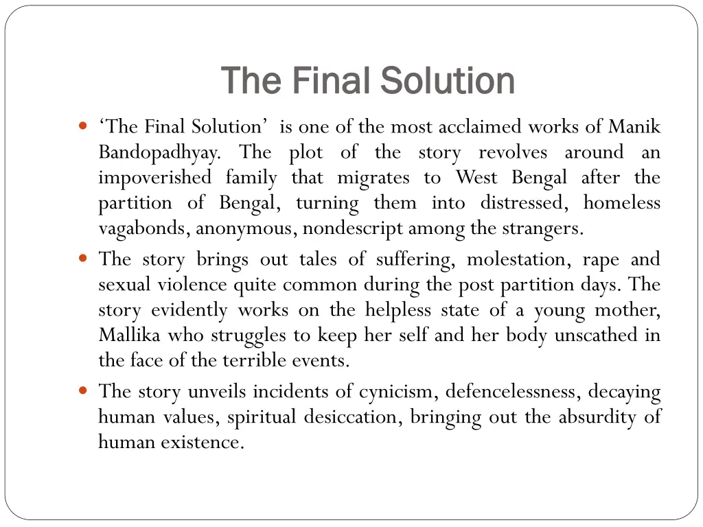 the final solution the final solution