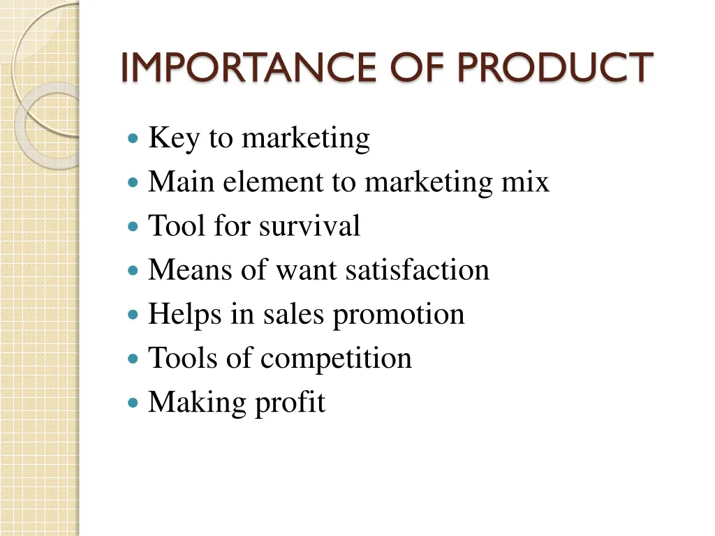 importance of product