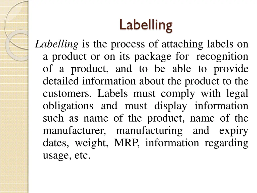 labelling