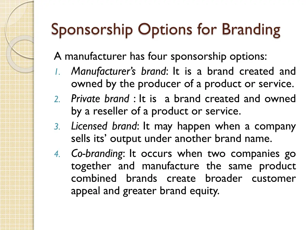 sponsorship options for branding