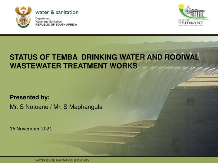 presentation title status of temba drinking water