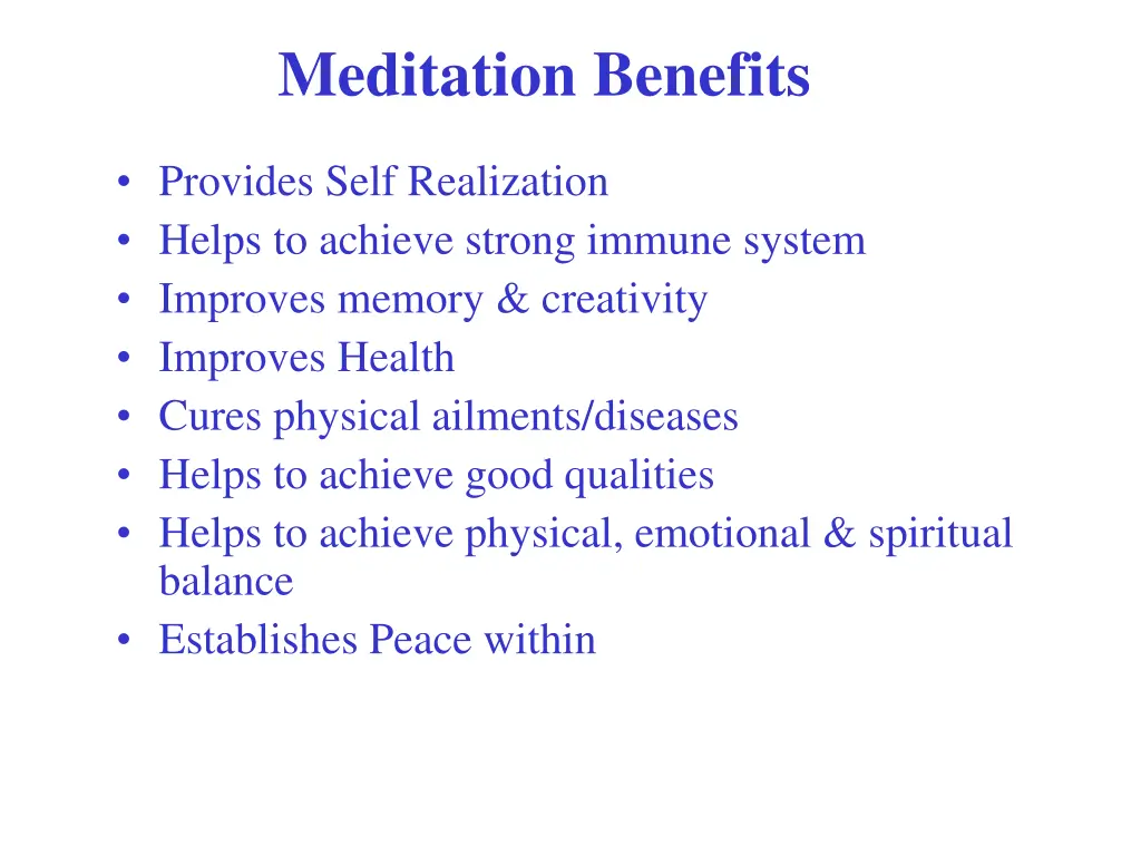 meditation benefits