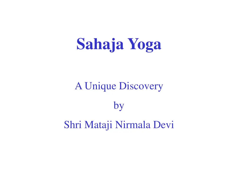 sahaja yoga