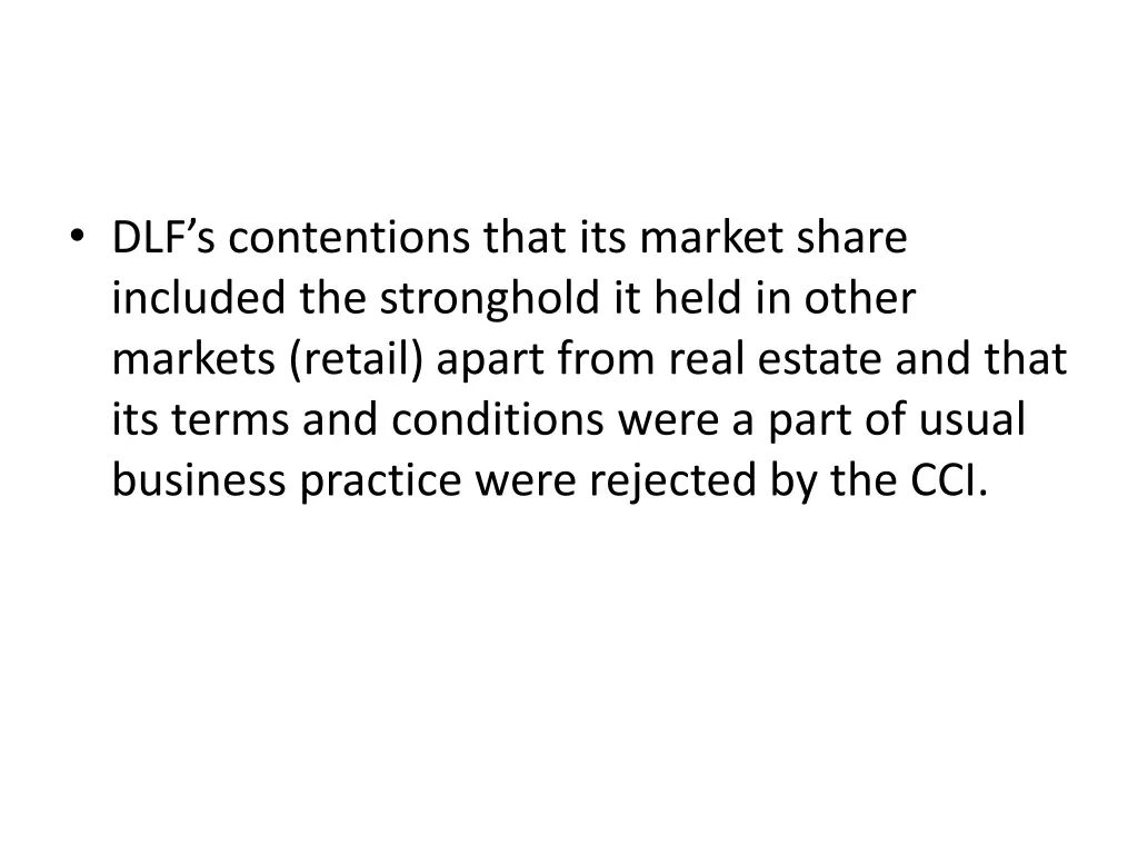 dlf s contentions that its market share included