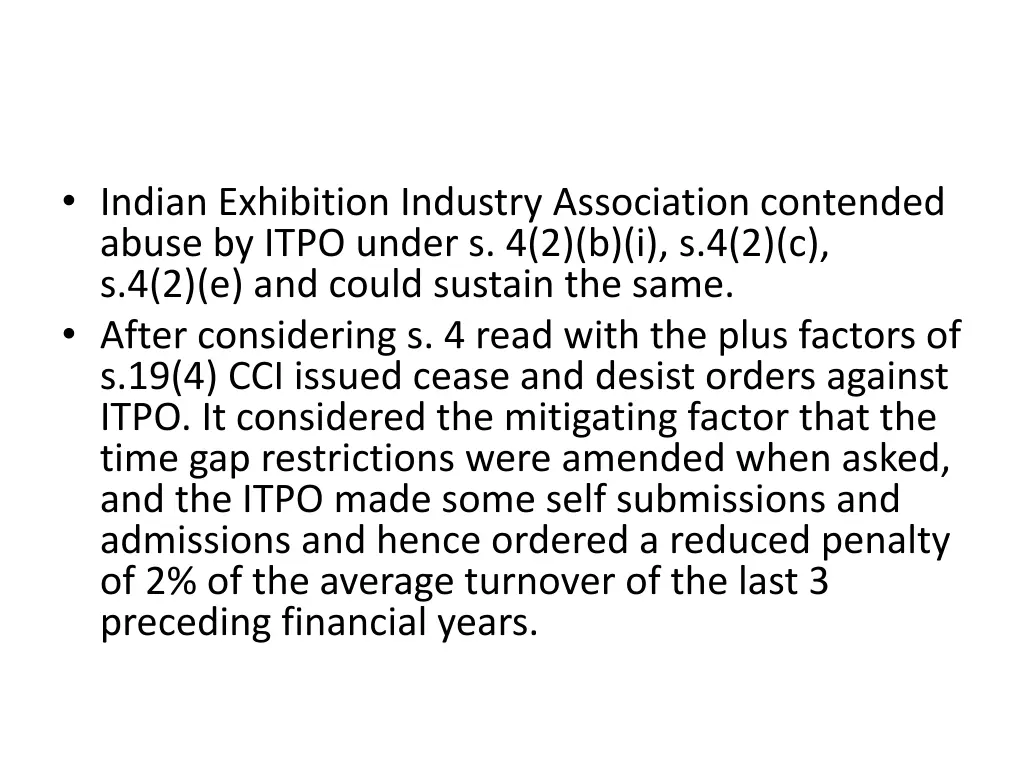 indian exhibition industry association contended