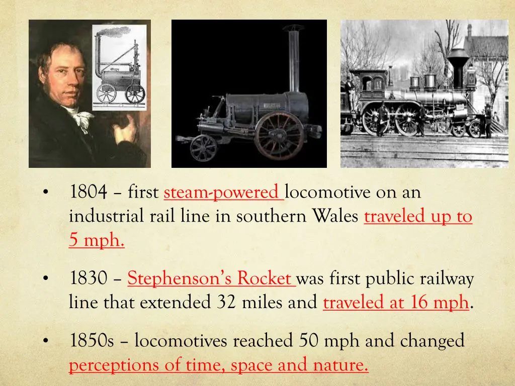 1804 first steam powered locomotive