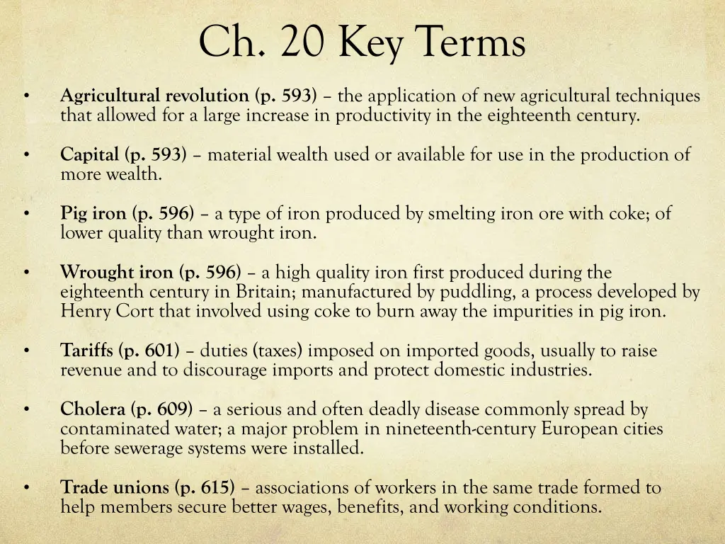 ch 20 key terms