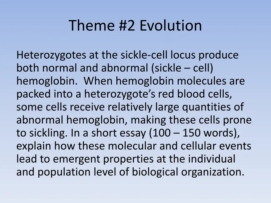 theme 2 evolution