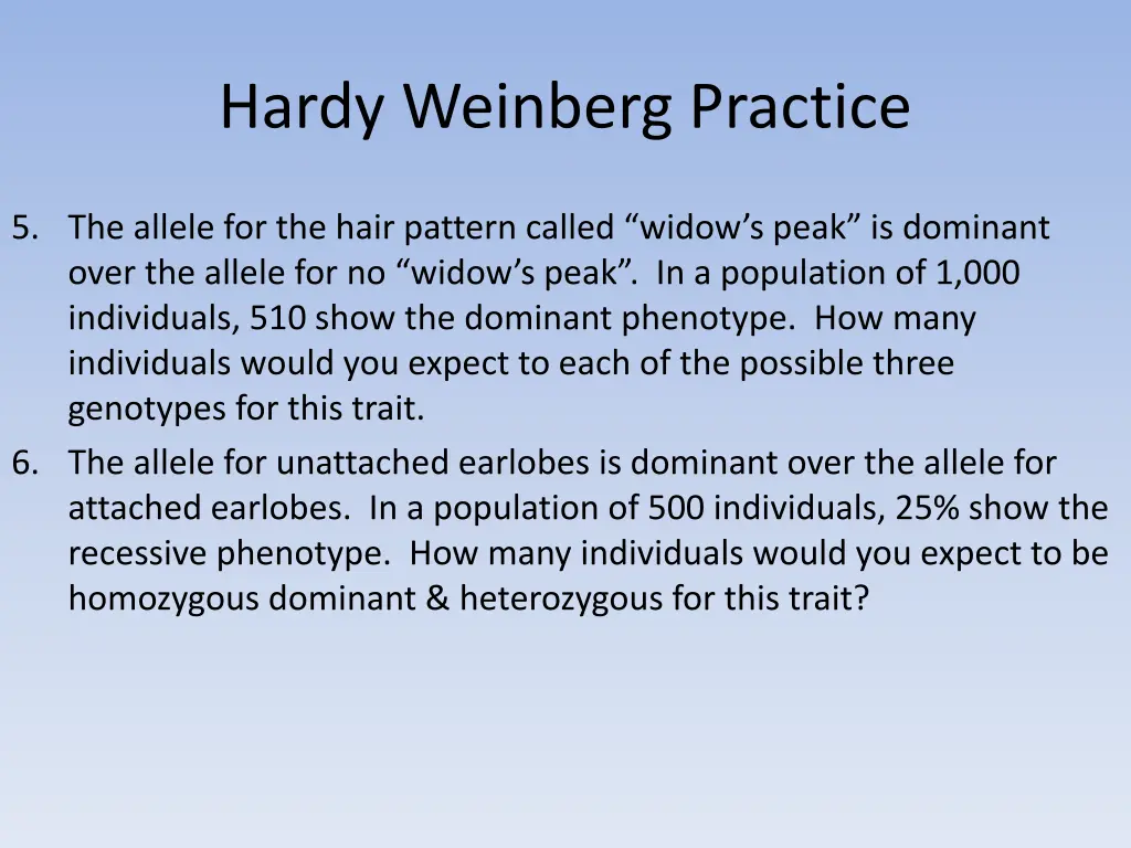 hardy weinberg practice