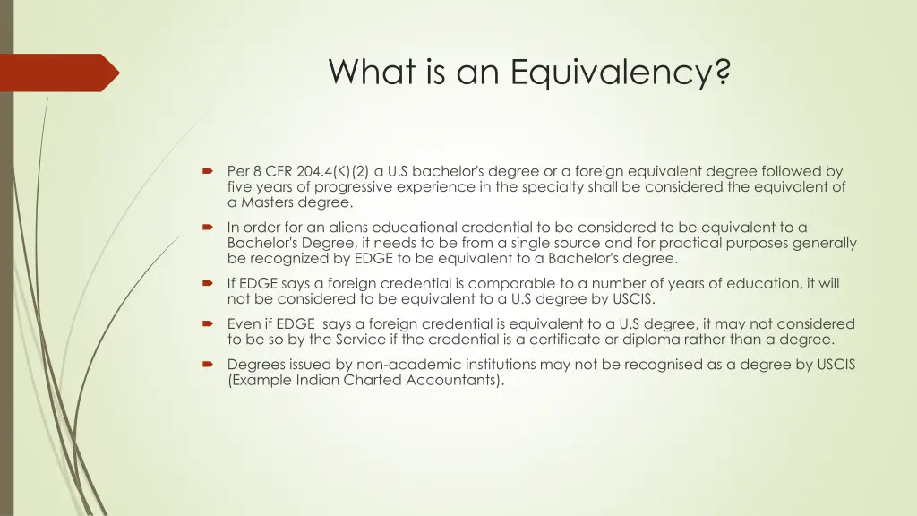 what is an equivalency