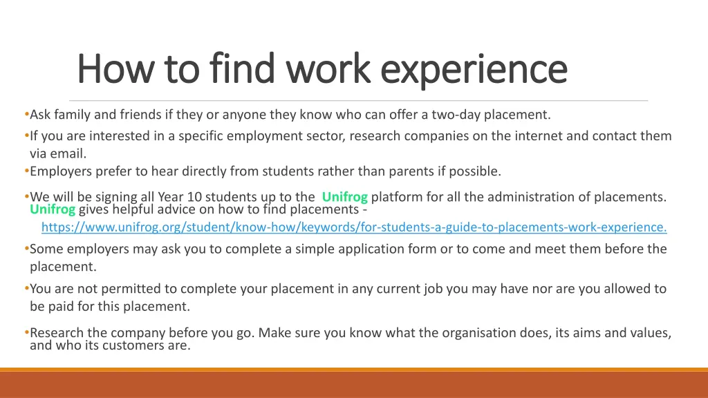 how to find work experience how to find work