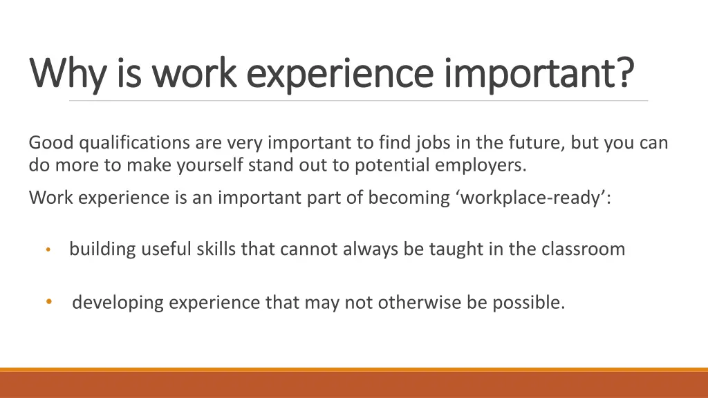 why is work experience important why is work