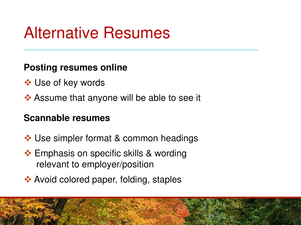 alternative resumes