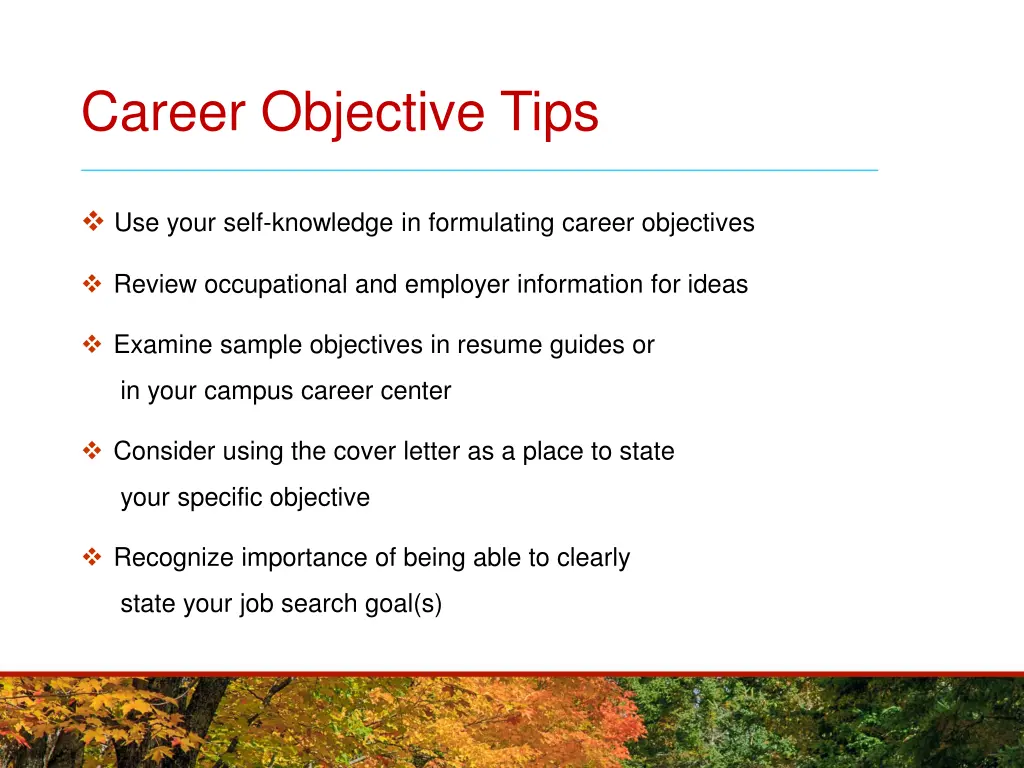 career objective tips