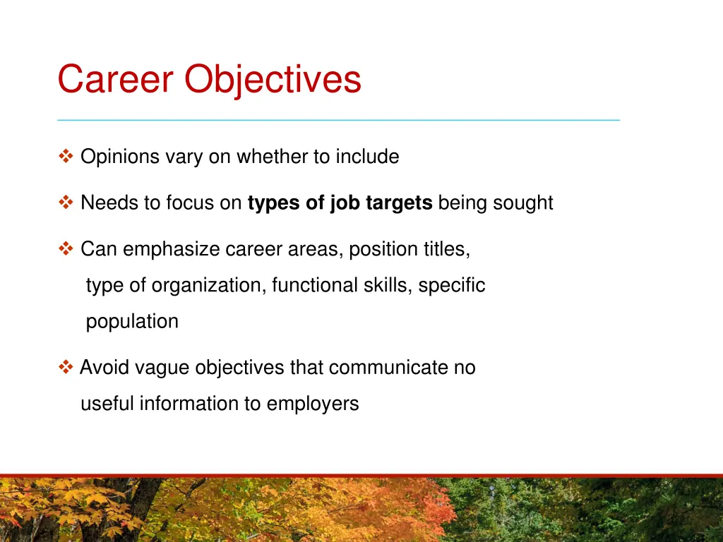 career objectives