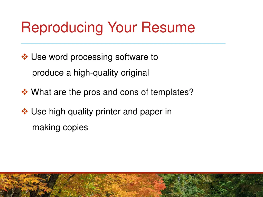 reproducing your resume