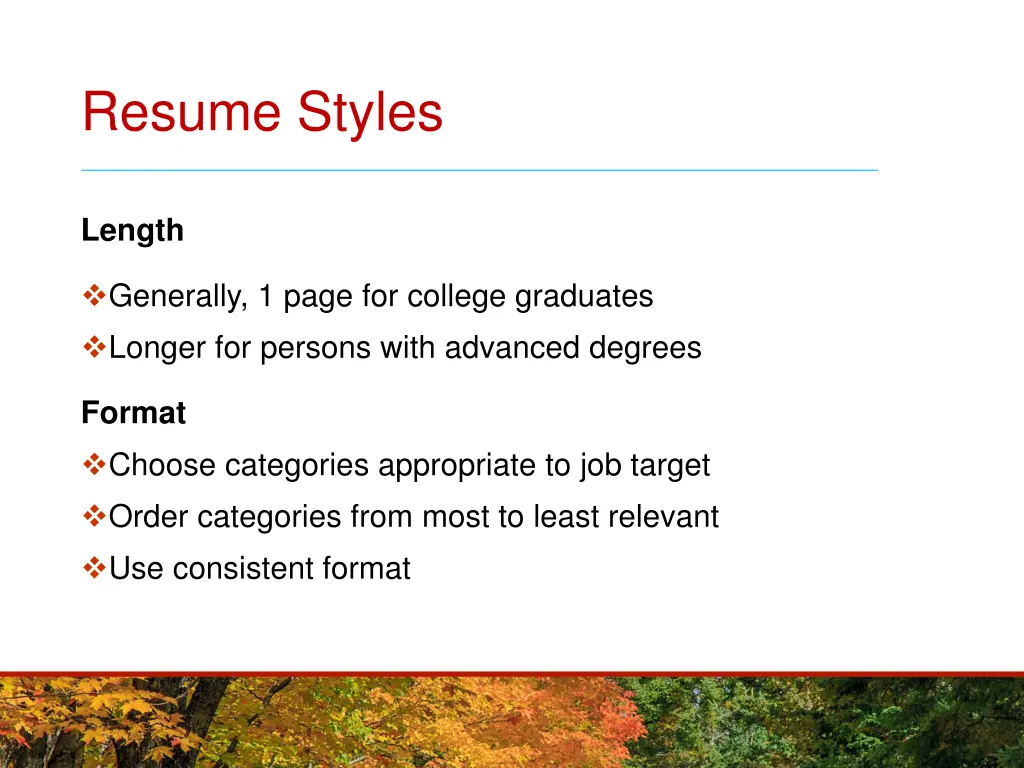 resume styles