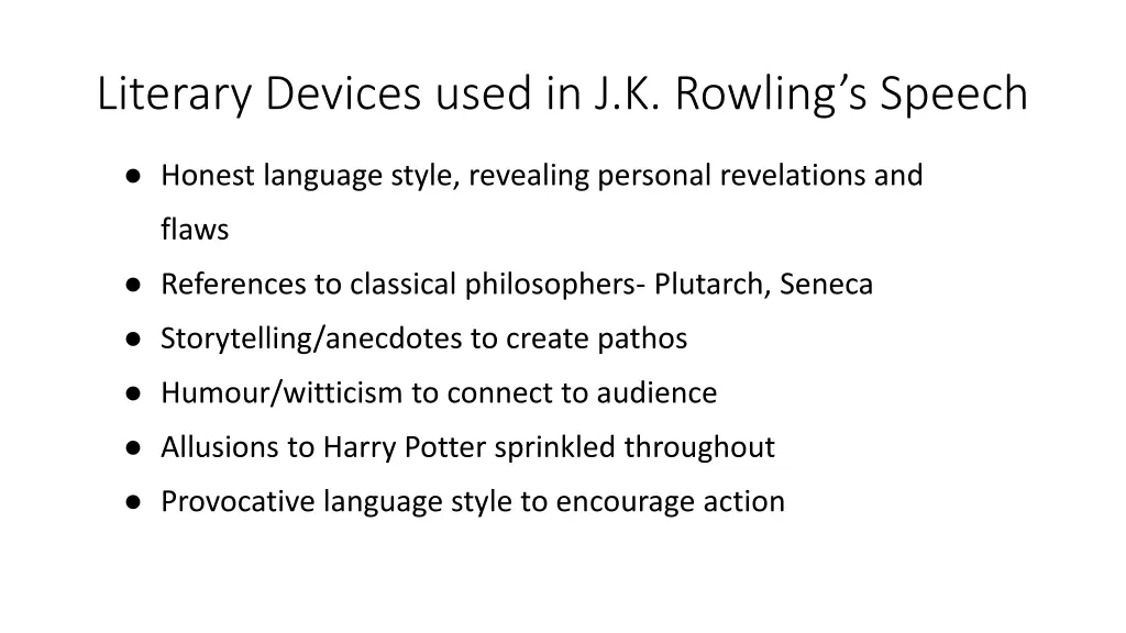 literary devices used in j k rowling s speech