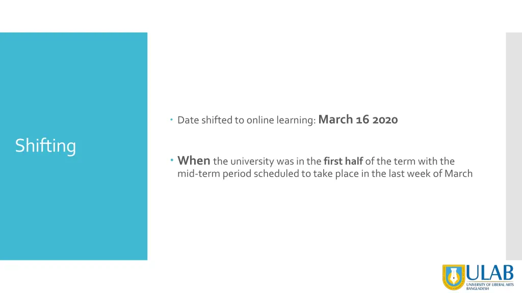 date shifted to online learning march 16 2020