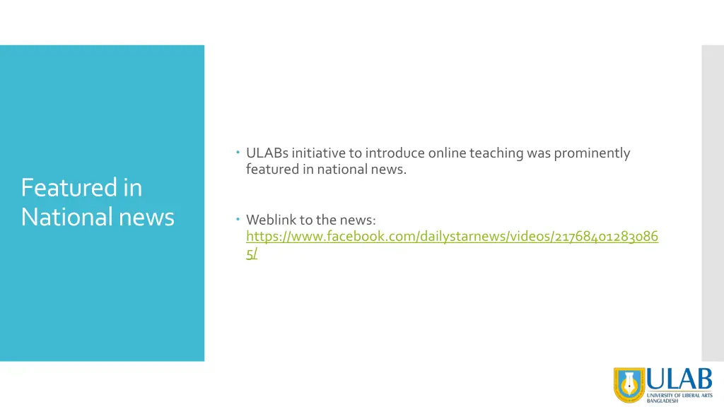 ulabs initiative to introduce online teaching