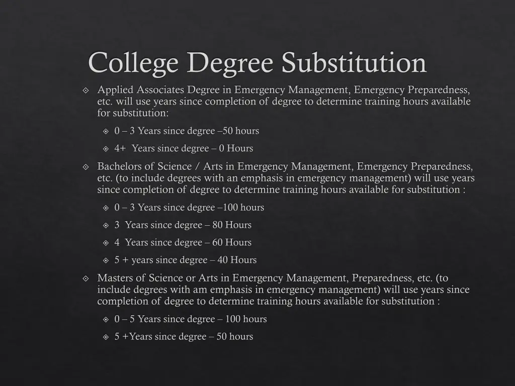 college degree substitution applied associates