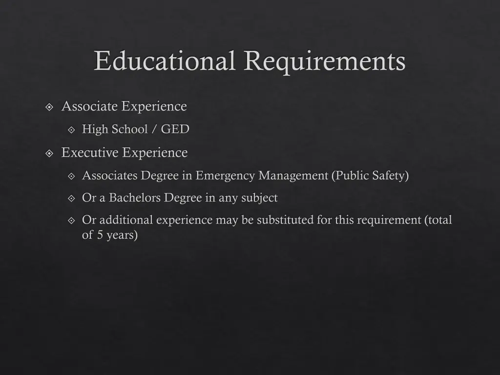 educational requirements