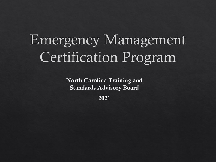 emergency management certification program