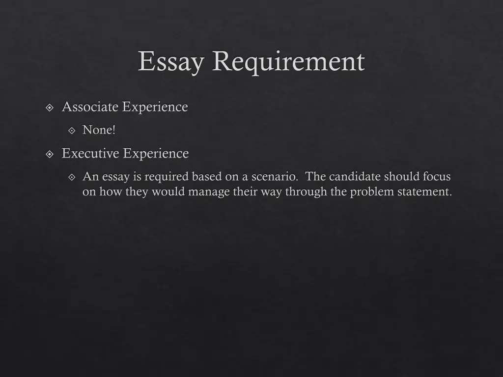 essay requirement