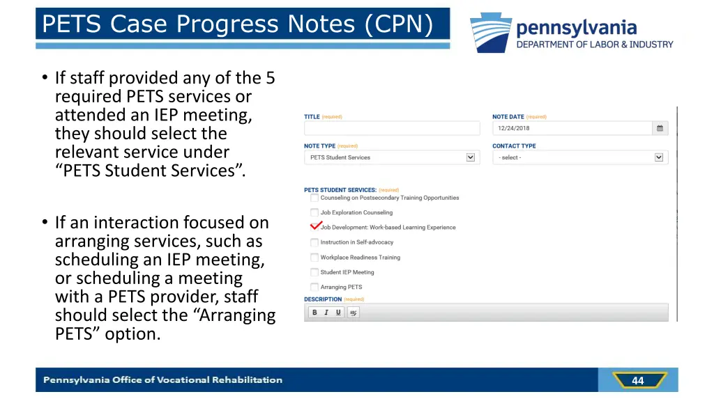 pets case progress notes cpn