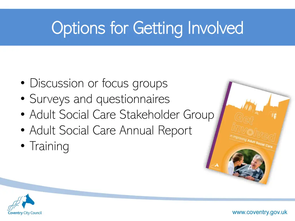 options for getting involved options for getting