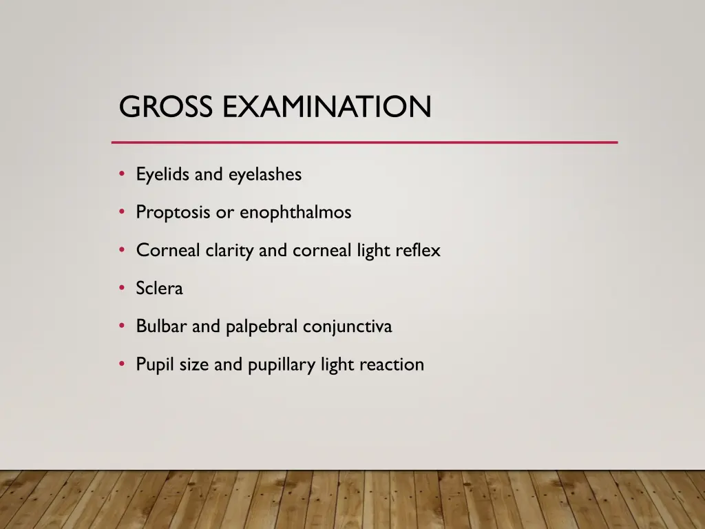 gross examination