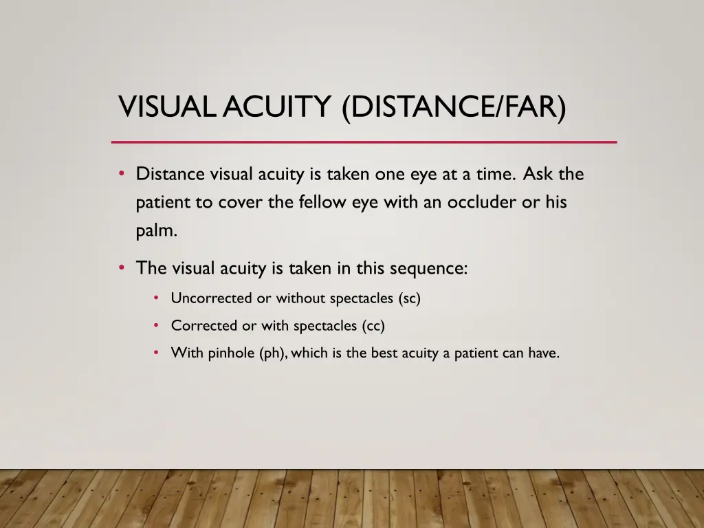 visual acuity distance far