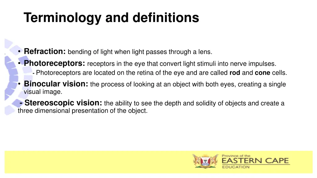 terminology and definitions