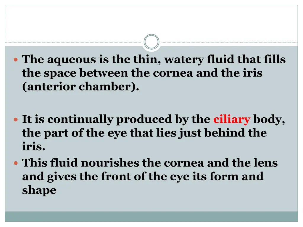 the aqueous is the thin watery fluid that fills